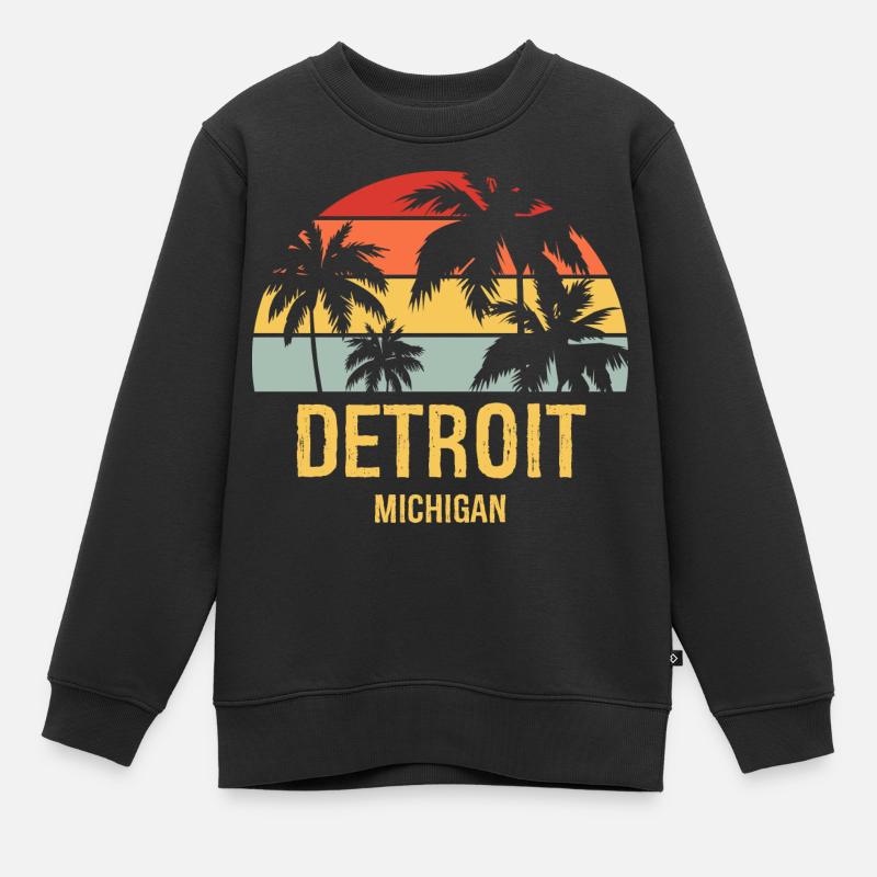 Detroit - Sweat Premium enfant bio - noir