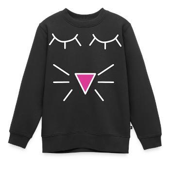 Süßes Baby Katzen Gesicht - Kinder Premium Organic Sweatshirt - Schwarz - Vorne - AI Model Kid Female (0cm)