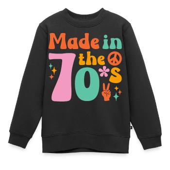 Ich Liebe die 70er Hippie - Kinder Premium Organic Sweatshirt - Schwarz - Vorne - AI Model Kid Female (0cm)