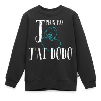 J'peux pas j'ai dodo. Humour pour bébé. - Sweat Premium enfant bio - noir - Devant - AI Model Kid Female (0cm)