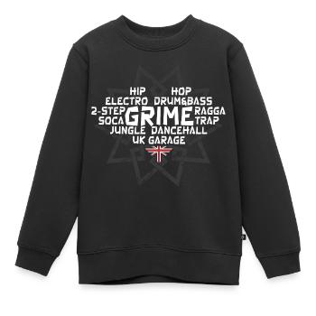 Grime UK Garage Hip-Hop - Rap Musik - Kinder Premium Organic Sweatshirt - Schwarz - Vorne - AI Model Kid Female (0cm)