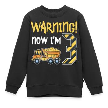 3. Geburtstag Junge 3 Jahre alt Kipper Baustelle - Kinder Premium Organic Sweatshirt - Schwarz - Vorne - AI Model Kid Female (0cm)