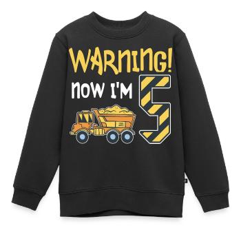 5. Geburtstag Junge 5 Jahre alt Kipper Baustelle - Kinder Premium Organic Sweatshirt - Schwarz - Vorne - AI Model Kid Female (0cm)
