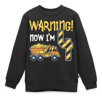 4. Geburtstag Junge 4 Jahre alt Kipper Baustelle - Kinder Premium Organic Sweatshirt - Schwarz - Vorne - AI Model Kid Female (0cm)