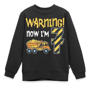 7. Geburtstag Junge 7 Jahre alt Kipper Baustelle - Kinder Premium Organic Sweatshirt - Schwarz - Vorne - AI Model Kid Female (0cm)