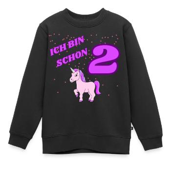 ICH BIN SCHON 2 Geburtstag - Kinder Premium Organic Sweatshirt - Schwarz - Vorne - AI Model Kid Female (0cm)
