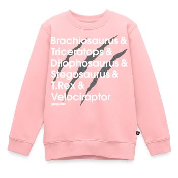 Jurassic Park Noms De Dinosaures Blanc - Sweat Premium enfant bio - rose - Devant - AI Model Kid Female (0cm)