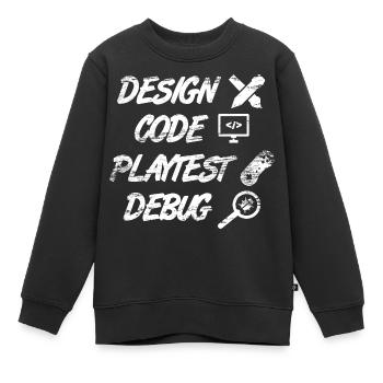 Programmation de jeux - Sweat Premium enfant bio - noir - Devant - AI Model Kid Female (0cm)