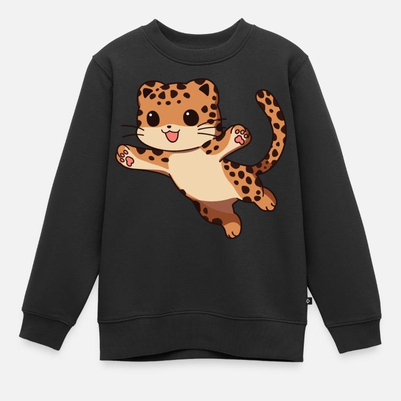 Léopard volant - Sweat Premium enfant bio - noir