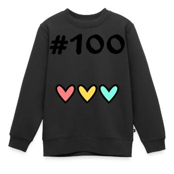 100. 100 JAHRE. 100-JÄHRIGES JUBILÄUM. 100. GEBURTSTAG - Kinder Premium Organic Sweatshirt - Schwarz - Vorne - AI Model Kid Female (0cm)