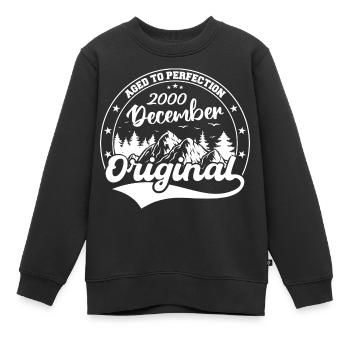 Décembre 2000 Anniversaire Décembre 2000 Décembre - Sweat Premium enfant bio - noir - Devant - AI Model Kid Female (0cm)