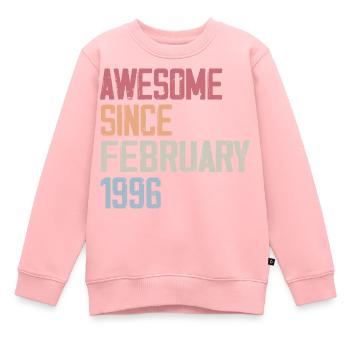 Februar 1996, 28. Jahrestag 1996 Februar 28 Jahre - Kinder Premium Organic Sweatshirt - Rosa - Vorne - AI Model Kid Female (0cm)