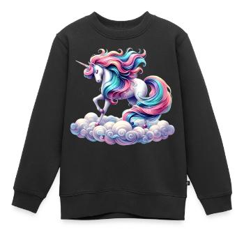 Licorne mythique - Sweat Premium enfant bio - noir - Devant - AI Model Kid Female (0cm)