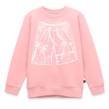 Shorts Strand Palmen - Kinder Premium Organic Sweatshirt - Rosa - Vorne - AI Model Kid Female (0cm)