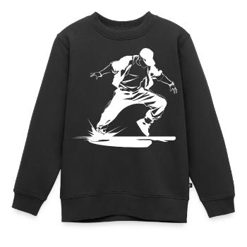 Croquis de B-Boy - Sweat Premium enfant bio - noir - Devant - AI Model Kid Female (0cm)