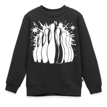 Bowling - Kinder Premium Organic Sweatshirt - Schwarz - Vorne - AI Model Kid Female (0cm)