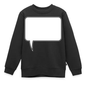 Conception rectangulaire de bulle de dialogue - Sweat Premium enfant bio - noir - Devant - AI Model Kid Female (0cm)