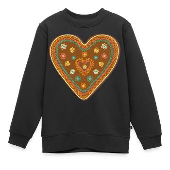 Süßes Lebkuchen Herz Weihnachten Xmas Deko Kinder - Kinder Premium Organic Sweatshirt - Schwarz - Vorne - AI Model Kid Female (0cm)
