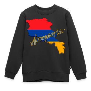 Carte de l’Arménie, drapeau de l’Arménie - Sweat Premium enfant bio - noir - Devant - AI Model Kid Female (0cm)