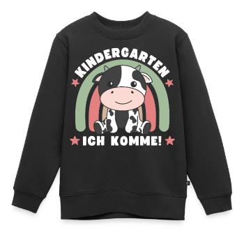 Kindergarten Ich Komme! Kuh - Kinder Premium Organic Sweatshirt - Schwarz - Vorne - AI Model Kid Female (0cm)
