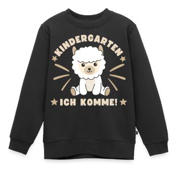 Hourra, je suis maintenant à la maternelle, Alpaga - Sweat Premium enfant bio - noir - Devant - AI Model Kid Female (0cm)