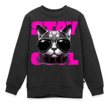 Stay cool - Kinder Premium Organic Sweatshirt - Schwarz - Vorne - AI Model Kid Female (0cm)