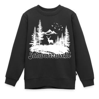 Schwarzwald Hirsch Natur Wander Motiv - Kinder Premium Organic Sweatshirt - Schwarz - Vorne - AI Model Kid Female (0cm)