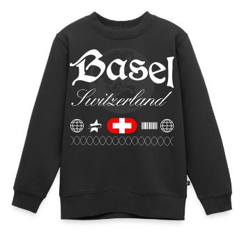 Basel Schweiz Streetwear Reise Souvenir - Kinder Premium Organic Sweatshirt - Schwarz - Vorne - AI Model Kid Female (0cm)