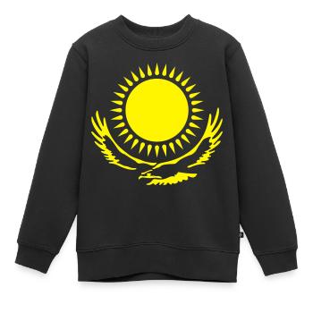 Kasachstan-Wappensymbol - Kinder Premium Organic Sweatshirt - Schwarz - Vorne - AI Model Kid Female (0cm)