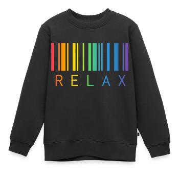 RELAX BARCODE STRICHCODE - Kinder Premium Organic Sweatshirt - Schwarz - Vorne - AI Model Kid Female (0cm)