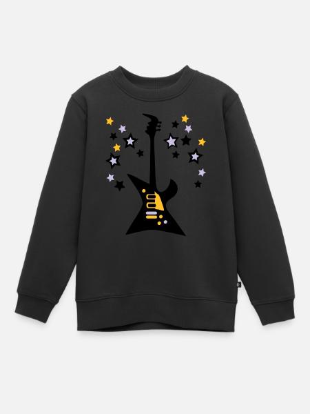 Guitare-electrique-son-etoiles - Sweat Premium enfant bio - noir