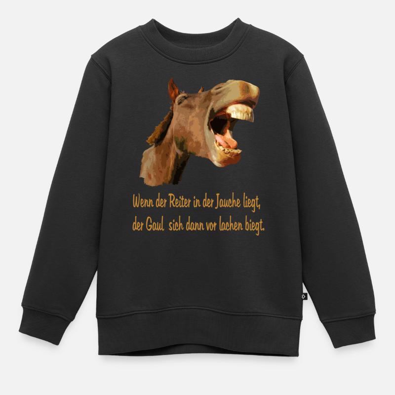Zum Lachen - Kinder Premium Organic Sweatshirt - Schwarz