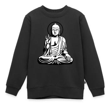 Young Buddha No.1_2c - Kinder Premium Organic Sweatshirt - Schwarz - Vorne - AI Model Kid Female (0cm)