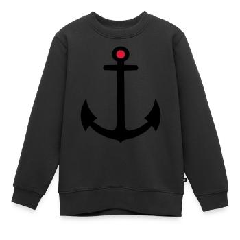 Anker - Kinder Premium Organic Sweatshirt - Schwarz - Vorne - AI Model Kid Female (0cm)