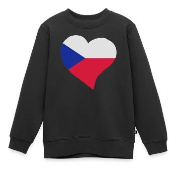 Tschechische Herz - Kinder Premium Organic Sweatshirt - Schwarz - Vorne - AI Model Kid Female (0cm)