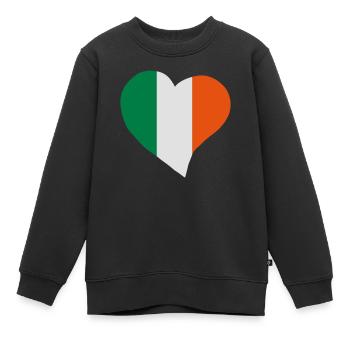 Irische Herz - Kinder Premium Organic Sweatshirt - Schwarz - Vorne - AI Model Kid Female (0cm)