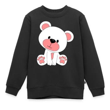 ours en peluche - Sweat Premium enfant bio - noir - Devant - AI Model Kid Female (0cm)