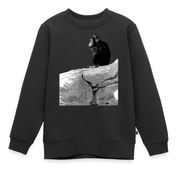 Musique de singe - Sweat Premium enfant bio - noir - Devant - AI Model Kid Female (0cm)