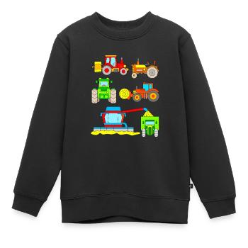 Tracteurs pour enfants - véhicules à la ferme - Sweat Premium enfant bio - noir - Devant - AI Model Kid Female (0cm)