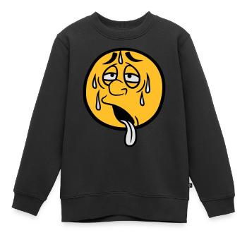 cercle de dessin animé visage dessin animé rond soleil épuisé - Sweat Premium enfant bio - noir - Devant - AI Model Kid Female (0cm)