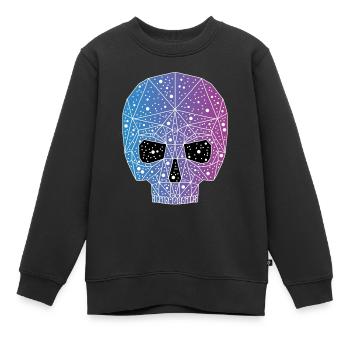 Tête de mort galactique - Sweat Premium enfant bio - noir - Devant - AI Model Kid Female (0cm)