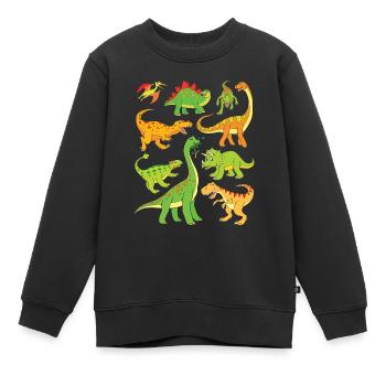 Dinosaures - Sweat Premium enfant bio - noir - Devant - AI Model Kid Female (0cm)