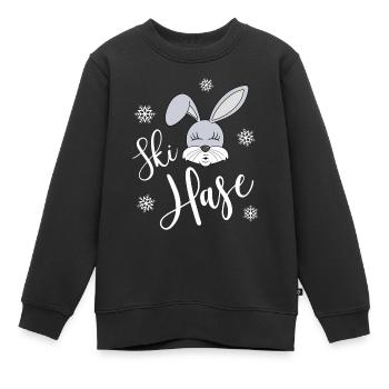 Skihase - Kinder Premium Organic Sweatshirt - Schwarz - Vorne - AI Model Kid Female (0cm)