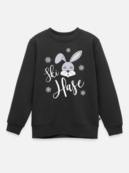 Skihase - Kinder Premium Organic Sweatshirt - Schwarz