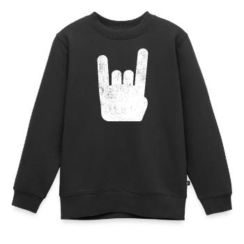 Frites Metal Hand Rock Metal Musique - Sweat Premium enfant bio - noir - Devant - AI Model Kid Female (0cm)
