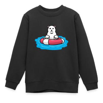 Eisbär Klimawandel Nordpol Fantasy Umwelt Natur - Kinder Premium Organic Sweatshirt - Schwarz - Vorne - AI Model Kid Female (0cm)