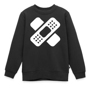 Pflaster - Kinder Premium Organic Sweatshirt - Schwarz - Vorne - AI Model Kid Female (0cm)