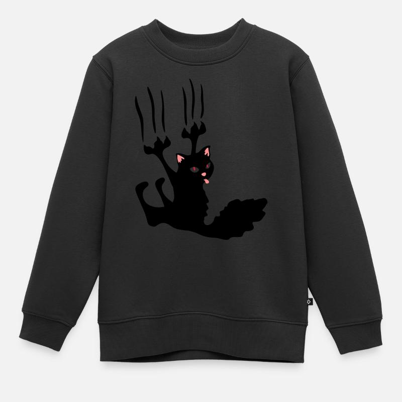 chat noir rebel ! - Sweat Premium enfant bio - noir