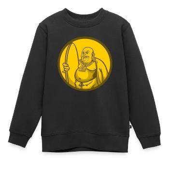 Cartoon Cartoon Buddha Surfing Spiritually - Kids Premium Organic Sweatshirt - black - Front - AI Model Kid Female (0cm)