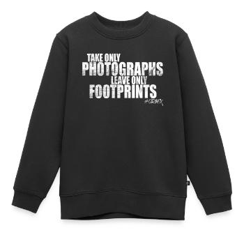 Urban Explorers Urbex Lost Places Photo Footprints - Kids Premium Organic Sweatshirt - black - Front - AI Model Kid Female (0cm)